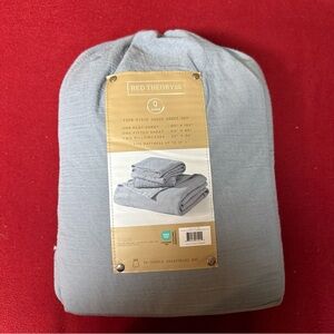 Bed Theory Co. 4 Pc Gauze Queen Leonore Quarry Blue  Sheet Set Soft Texture NWT